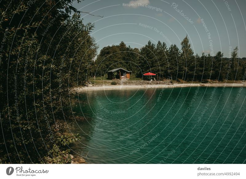 Panoramic view of Galinasee lake in Voralberg, Austria. alpine alps austria colorful environment europe forest galinasee hiking landmark landscape mountain