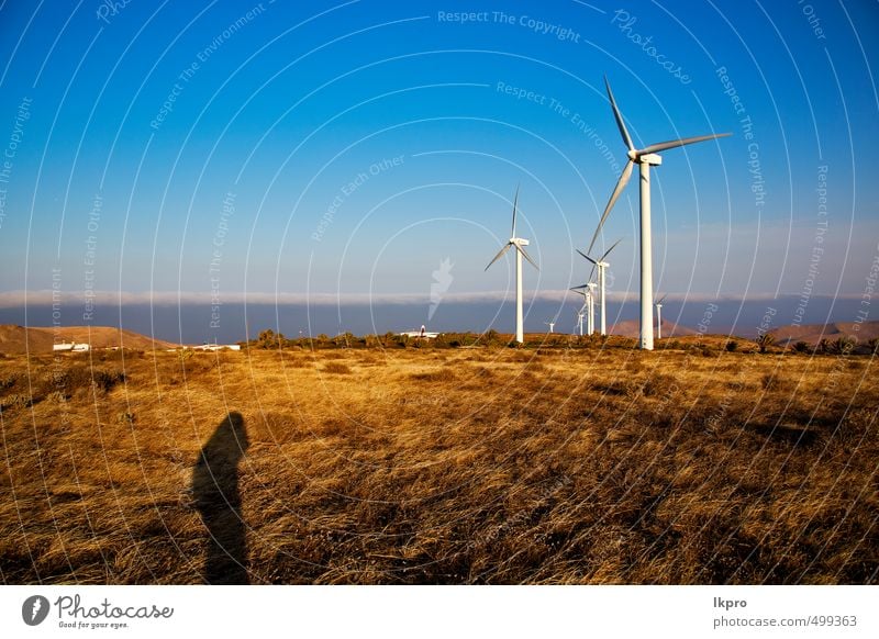 turbines Plate Vacation & Travel Renewable energy Wind energy plant Nature Plant Sky Clouds Gale Grass Hill Architecture Facade Metal Steel Dirty Energy aeolian