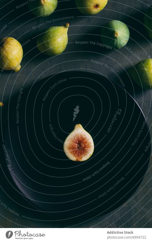 Figs on dark background autumn fig food fresh fruit grocery harvest healthy juicy natural organic raw red rustic season sweet tasty tropical vitamin