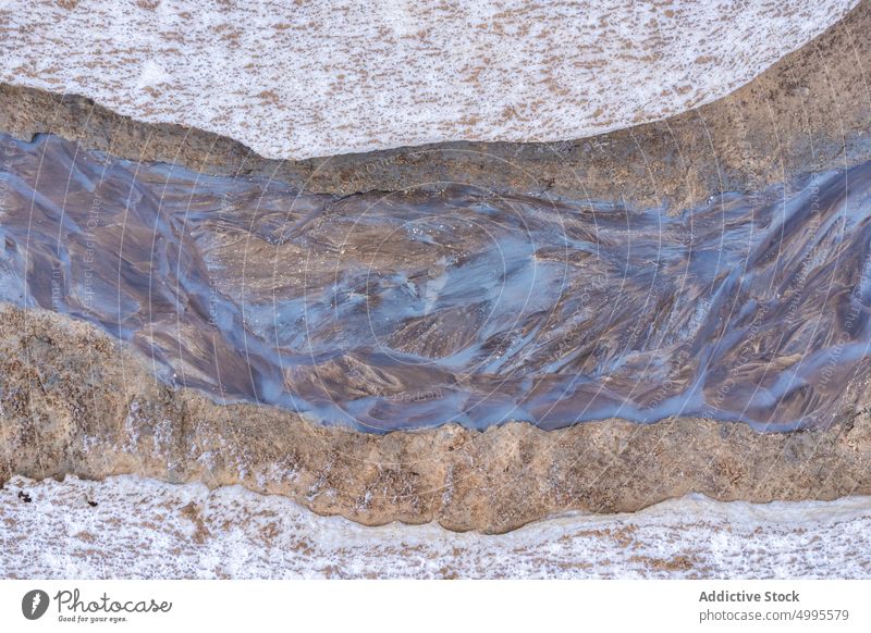 Clean water on volcanic slope stream clean rough river geothermal area background reykjahlid iceland hverir nature terrain stone transparent rock geology energy