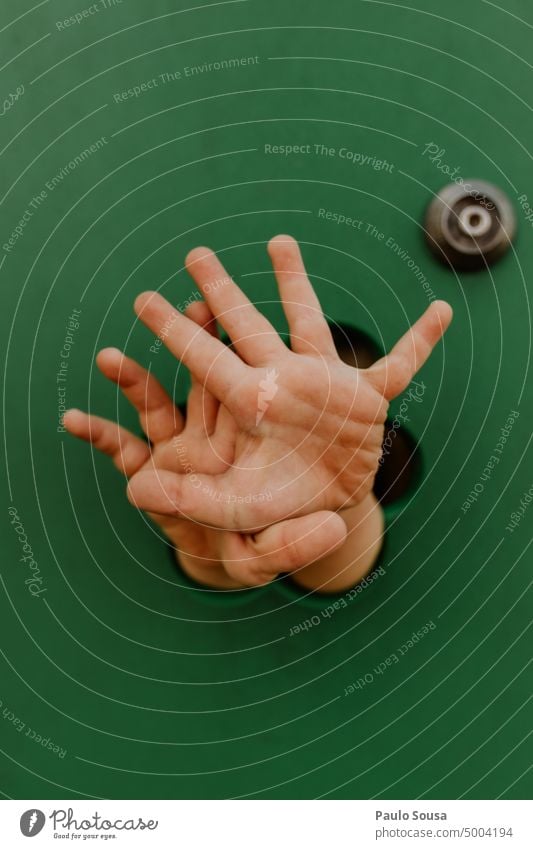 Close up child hands Child childhood Close-up Hand Stop Hide hiding stop Human being Joy Colour photo Infancy Hiding place Happiness Exterior shot Day Playing