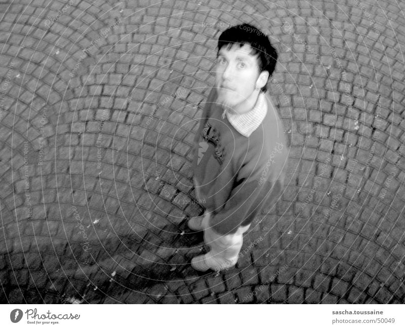 The gentleman in black and white on cobblestone #2 Cobblestones Shadow Dark Gentleman Man Black White Gray Stone Looking Eyes darkness view Style eye mister boy