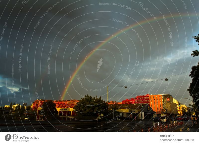 Rainbow over Berlin Kreuzberg Architecture Office city Germany Twilight Building Capital city House (Residential Structure) Sky High-rise downtown Kiez Life