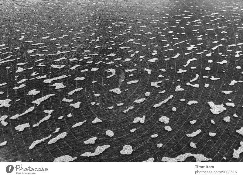 Water on the North Sea beach - very gentle Beach Sand Flat Smooth White crest Ocean Nature Denmark Deserted Black & white photo Outflowing water