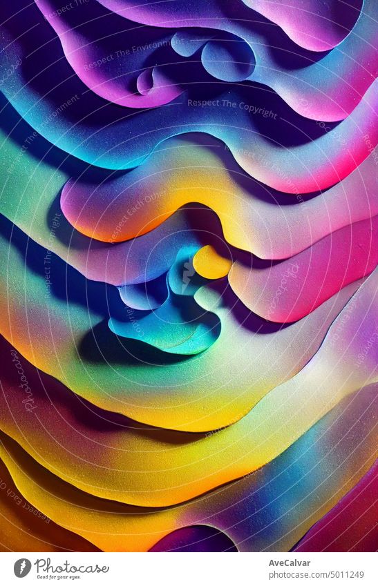 Abstract shapes, holographic, fluid and liquid colors, trendy gradients futuristic abstract modern dynamic fantasy flow flowing neon purple spectrum vibrant