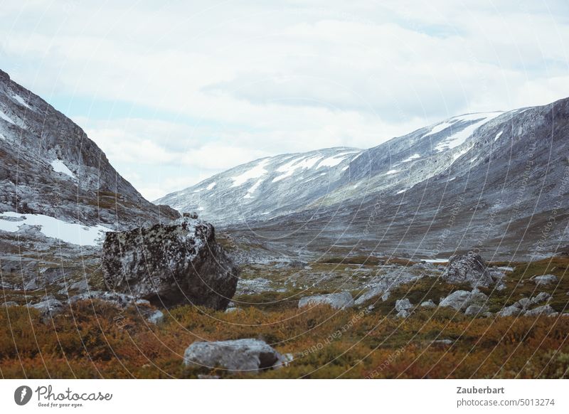 Strynefjell, mountains and rocks, vastness in Norway Boulder wide Mountain High plain Rock Landscape Nature Deserted Badlands Empty Sparse Dismissive karst