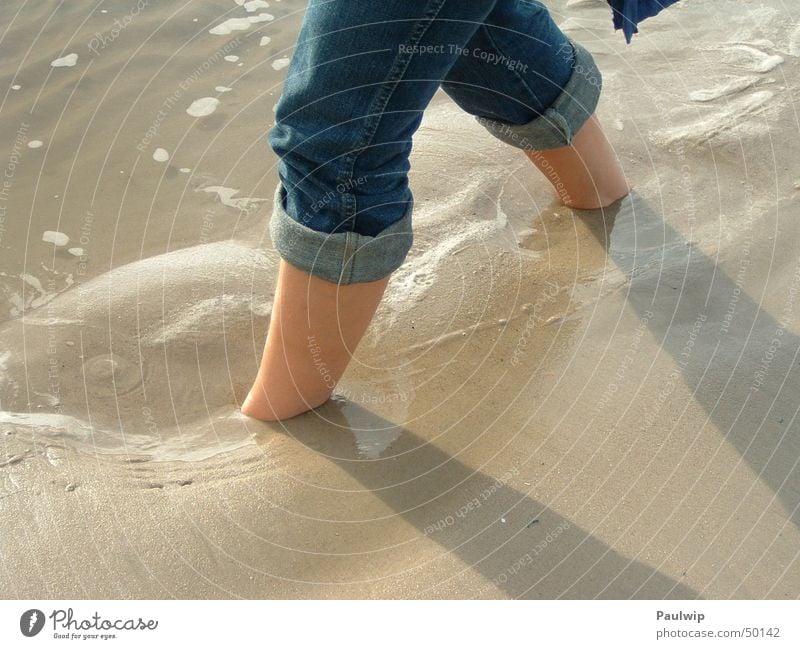 Continue Stride Beach Ocean Barefoot Sand Part Earth Water