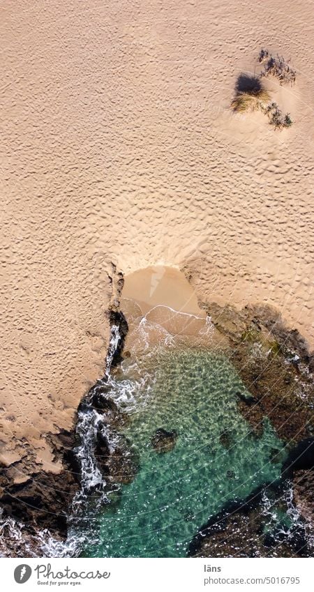 sandy bay from above Beach Sand Ocean coast Crete Bay UAV view vacation Greece Relaxation Vacation & Travel Water Mediterranean sea Rock Tourism Landscape