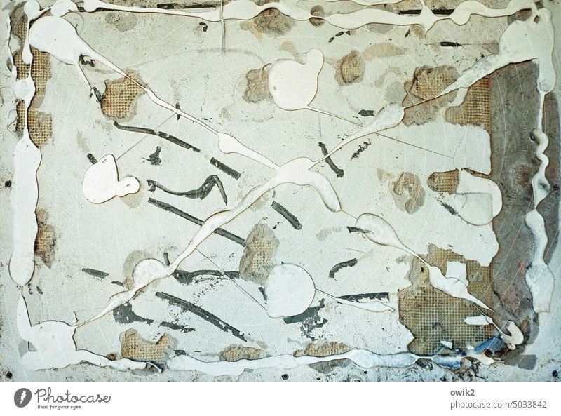 Image background Schlieren Adhesive Dry Tracks Abstract Bizarre puzzling Unclear Structures and shapes Detail Close-up Deserted Pattern Exterior shot