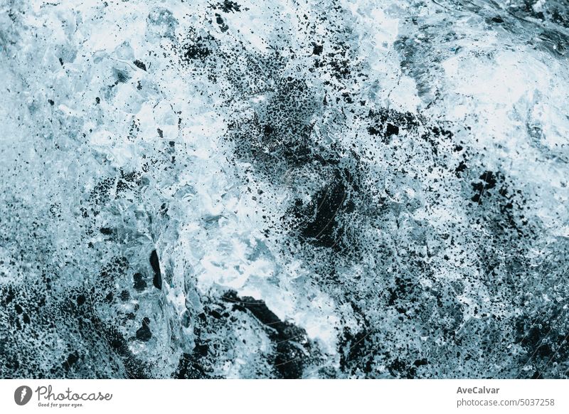 Frozen ice texture background, abstract fluid minimal style wallpaper. Cracks on water. surface icy blue macro cold frost winter cool crystal freeze light white