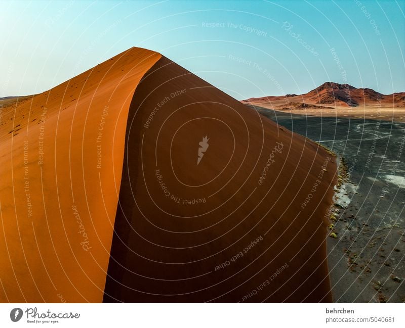 line management Shadow Light Sossusvlei Exterior shot Bird's-eye view from on high drone Sesriem dune 45 Sand Desert Africa Namibia Far-off places Wanderlust