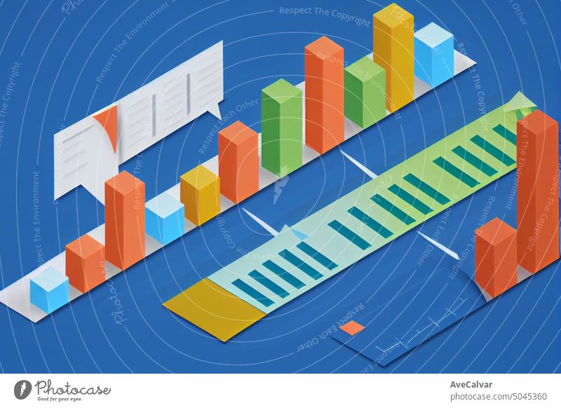 Business chart 3d arrow on growth finance background with successful financial. Data money trading cocept. graph business data diagram marketing illustration