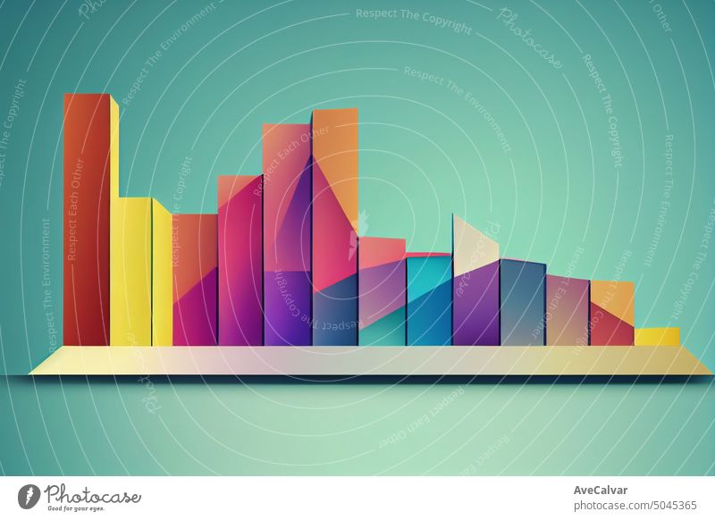 Business chart 3d arrow on growth finance background with successful financial. Data money trading cocept. graph business data diagram marketing illustration