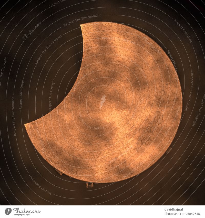 Partial solar eclipse, photographed on October 25, 2022, with an H-alpha solar telescope from Mannheim. Partial Solar Eclipse moon lunar shadow chromosphere sun