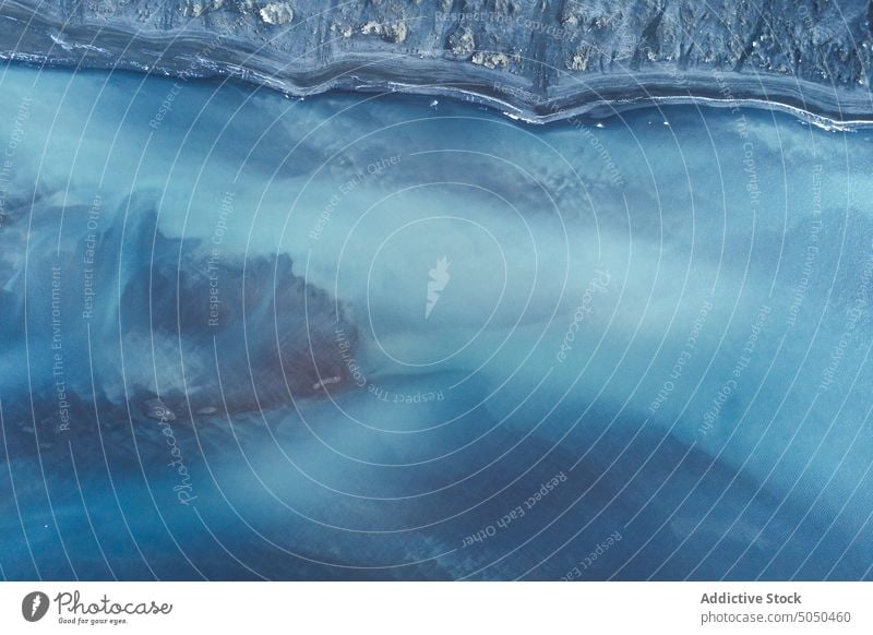 Aerial breathtaking view if river estuary in nature valley wetland countryside landscape water scenic terrain iceland season surface stream flow picturesque