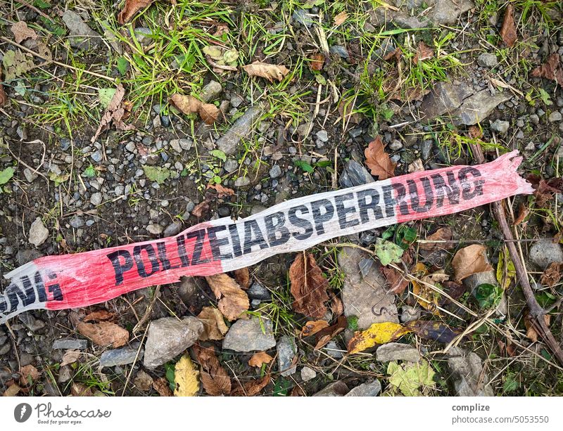 Police barrier barrier tape crime scene police cordoning off Band Crime scene Crime thriller Criminal case Police Force Murder Corpse Nature Discovery