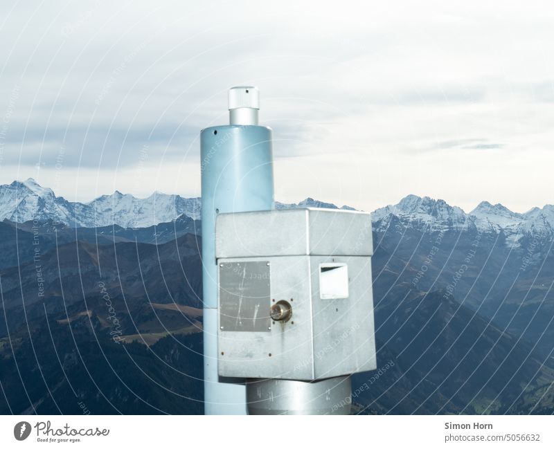 Mountains with coin insertion mountain telescope Far-off places Tourism Commercialization coin slot Paying Vacation & Travel Vantage point Panorama (View)