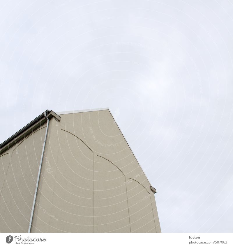 Facade of warehouse building against gray sky Industry Logistics Town Outskirts House (Residential Structure) Manmade structures Building Architecture