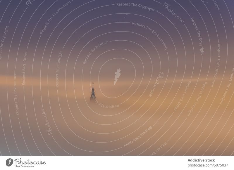 Clouds around cathedral top in overcast weather peak ancient castle sunset architecture cloud fortress colorful history heritage palace stone toledo destination