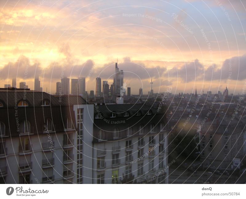 Sunset over Frankfurt Clouds Skyline