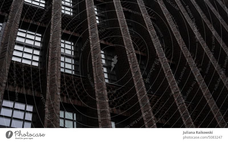 gloomy architecture photo of high rise building Architecture Modern architecture House (Residential Structure) Window Manmade structures Colour photo Deserted