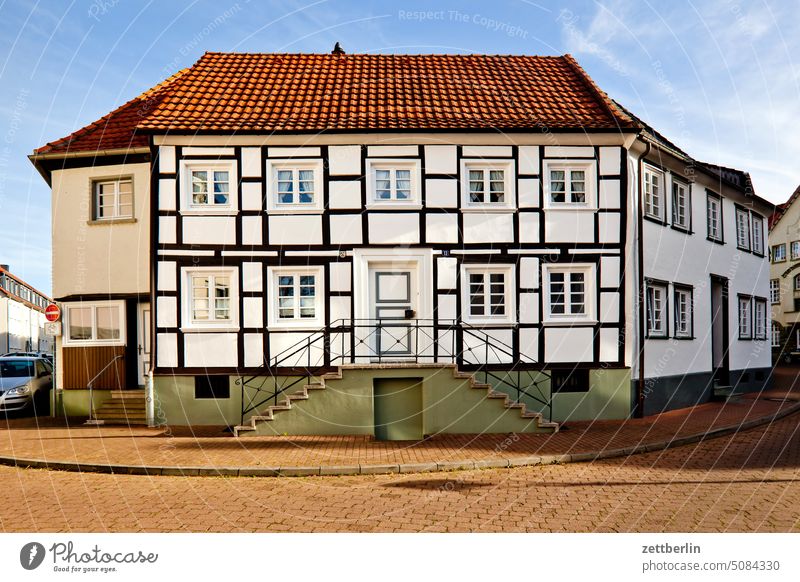 Half-timbered house in Soest Old Old town Facade Glazed facade Ancient Window half-timbered History of the Hanseatic League Hanseatic City Historic downtown