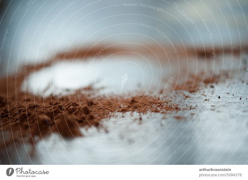 Cocoa sprinkled on the table while baking cookies Hot Chocolate cocoa powder Cocoa cake Baking Baked goods Kitchen Food cute Dessert Brown Cake Tasty biscuits