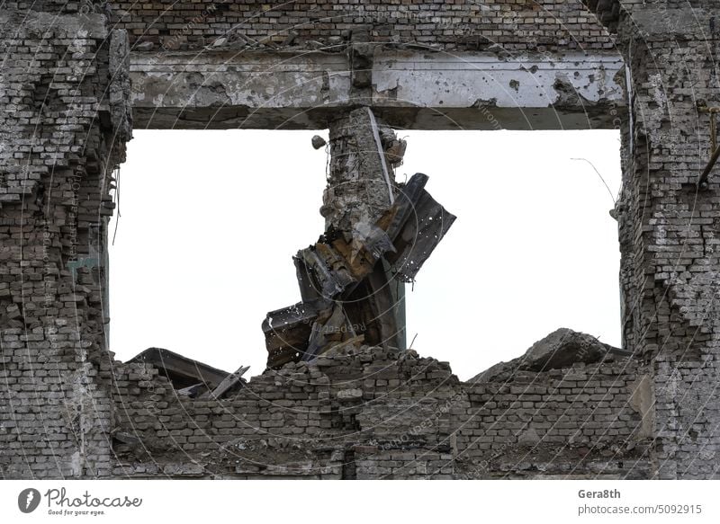 destroyed and burned houses in the city Russia Ukraine war Donetsk Kherson Kyiv Lugansk Mariupol Zaporozhye abandon abandoned attack blown up bombardment broken