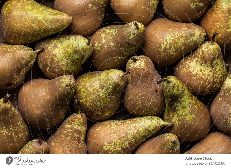 Ripe pears with brown spots fruit sweet fresh tasty background healthy food many vitamin grocery raw culinary agriculture organic vegan appetizing palatable