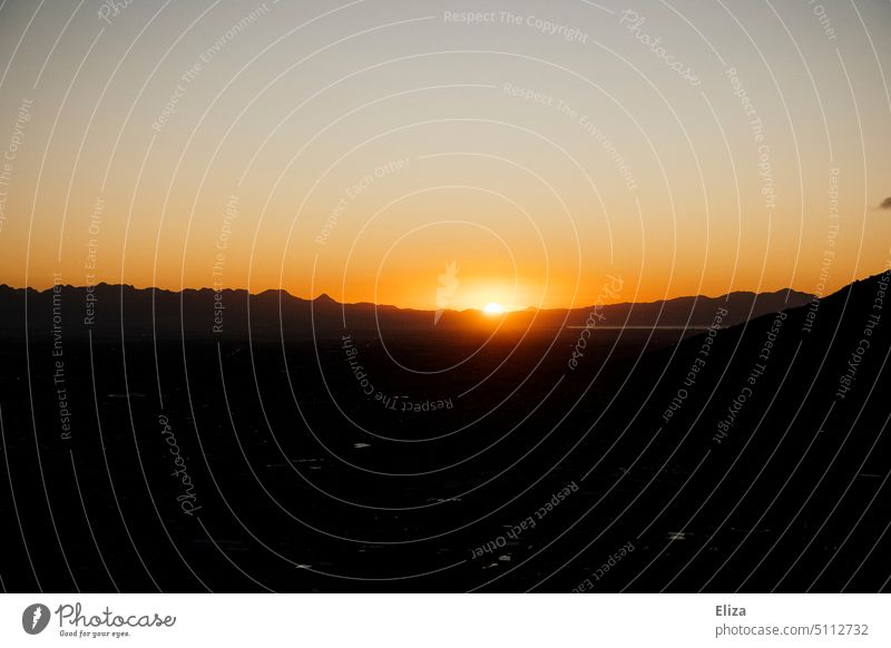 Sunrise behind mountains Dawn Landscape Sunlight Morning Nature Sunbeam Sky atmospheric morning mood Back-light Light