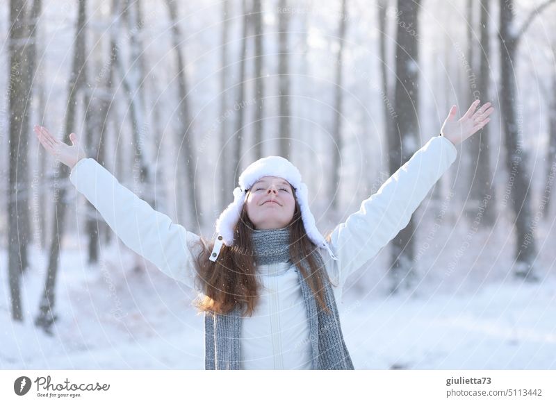 The snowy forest right outside the front door | Places that mean something portrait Human being Woman Youth (Young adults) Young woman Feminine Exterior shot