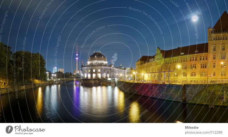 Bode Museum Panorama on the River Spree Capital city Deserted Building Architecture Tourist Attraction Free Berlin Museum island Berlin TV Tower