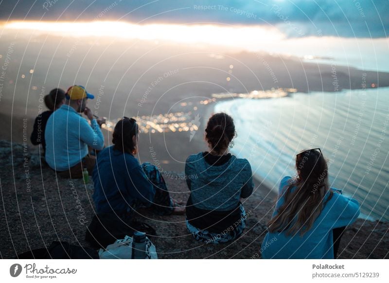 #A0# Steep coast steep coast Waves Famara Sunlight Sunset Sunrise Sunbeam sunshine Sky vacation Vacation mood Vacation photo Vacation destination Canaries group