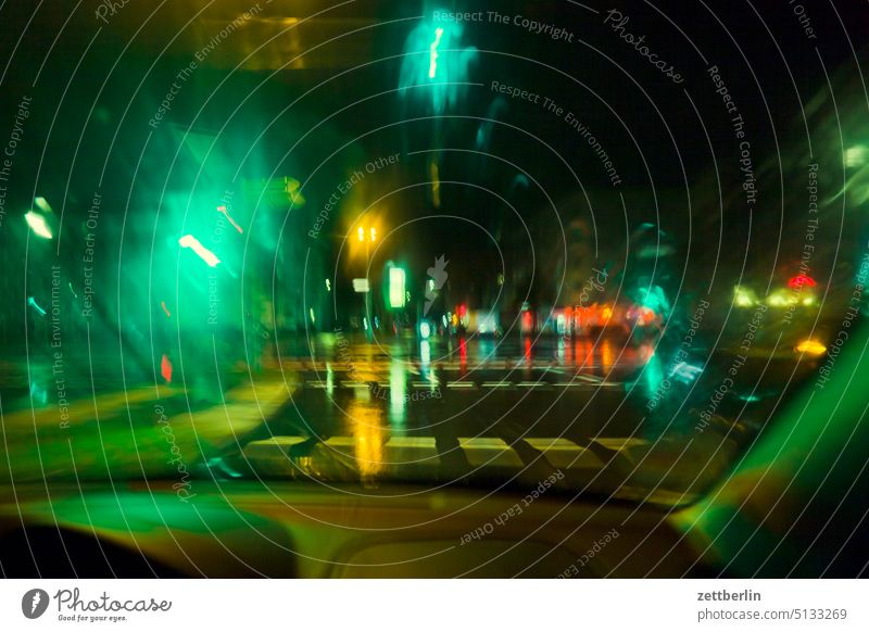 Crossing at night in the rain Evening Movement blink variegated Dynamics fantasy flicker Speed Art Light Visual spectacle light track Line Fairy tale Night