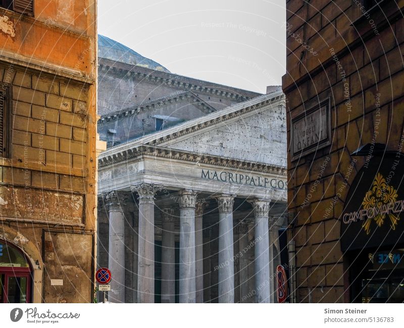 Temple in Rome - photo on a street in Rome Italy Architecture Historic Tourism Exterior shot Tourist Attraction Landmark Monument Europe Building