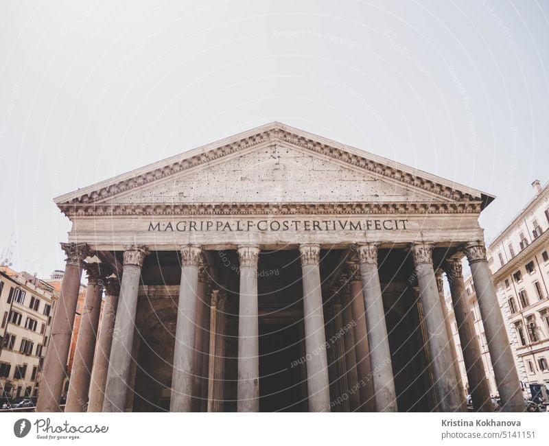 5 July 2018, Rome, Italy. Pantheon basilica in centre of Rome, Italy. It's a former Roman temple, now a church pantheon rome history ancient architecture