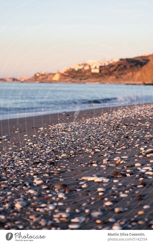 Sunrise in Nerja in Malaga in Spain in autumn 2022. andalucia andalusia background balcony beach beautiful blue cliff coast coastal coastline costa del