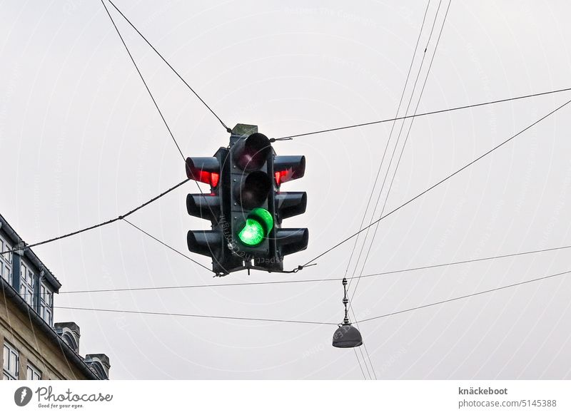 Traffic Light Traffic light Transport Town Exterior shot Crossroads Road traffic Road sign Street Copenhagen