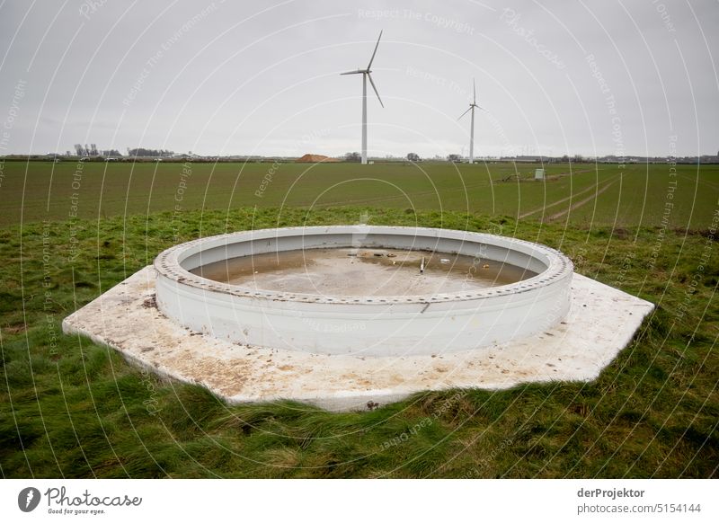 Base of a sawed off wind turbine, in the background wind turbines in Lützerath North Rhine-Westphalia Energy industry Industry overexploitation Sustainability