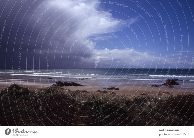 Calm before the storm New Zealand Beach Clouds Cumulus Thunder and lightning Gale Gust of wind Sand