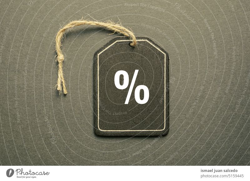 percentage sign on the black price tag for sales black tag black color black background mockup black mockup object market buy icon symbol blank label business