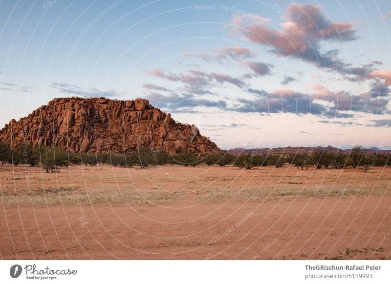 Desert, hills at sunrise Namibia Rock Africa Sand Namib desert Loneliness Vacation & Travel Adventure Nature Far-off places Landscape Clouds Sunrise sandy