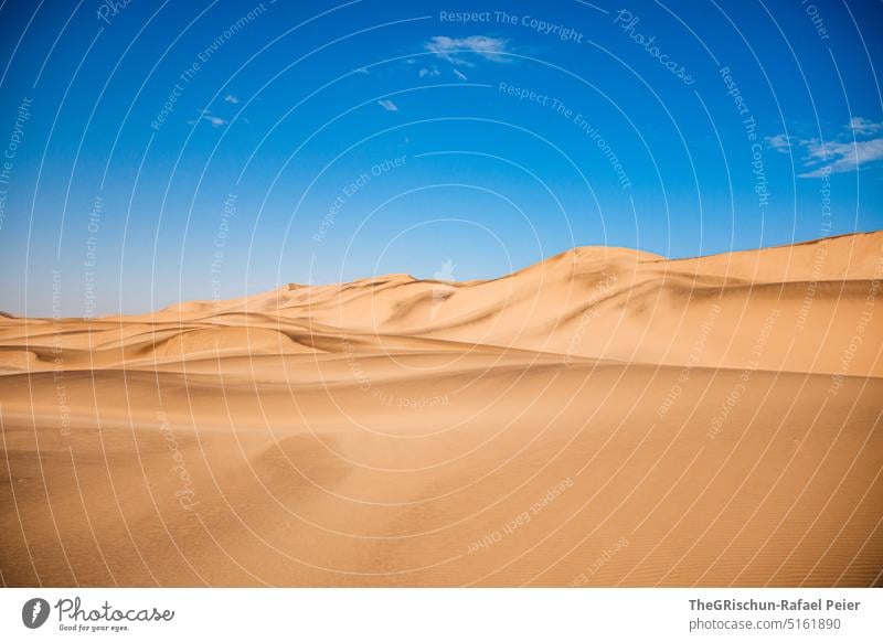 Dune against blue sky Pattern duene Blue Sky Sand Namibia Grains of sand Sampling Nature Landscape Africa Far-off places Warmth Colour photo dunes colors sandy