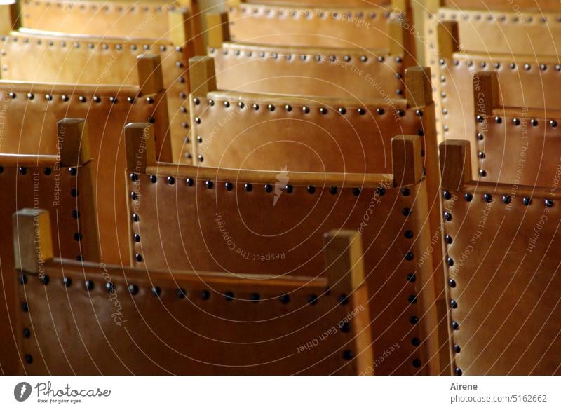 Be quiet in the expensive places! Row of chairs Places Sit padded Seating Comfortable Deserted Chair break time-out unmanned Audience Seating capacity Empty