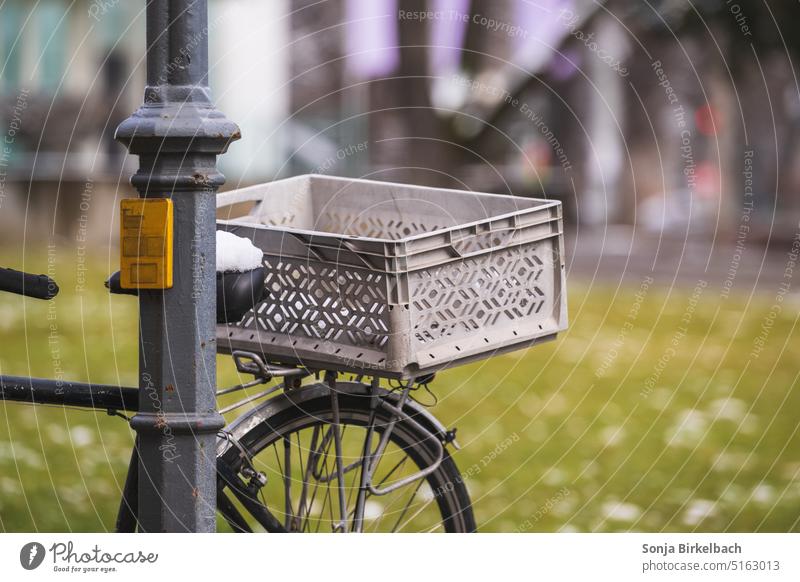 Transport company Bicycle Lantern Basket Cycling Street Outdoors Ride City transport plastic box Plastic basket Plastic box luggage carrier Crate Retro vintage