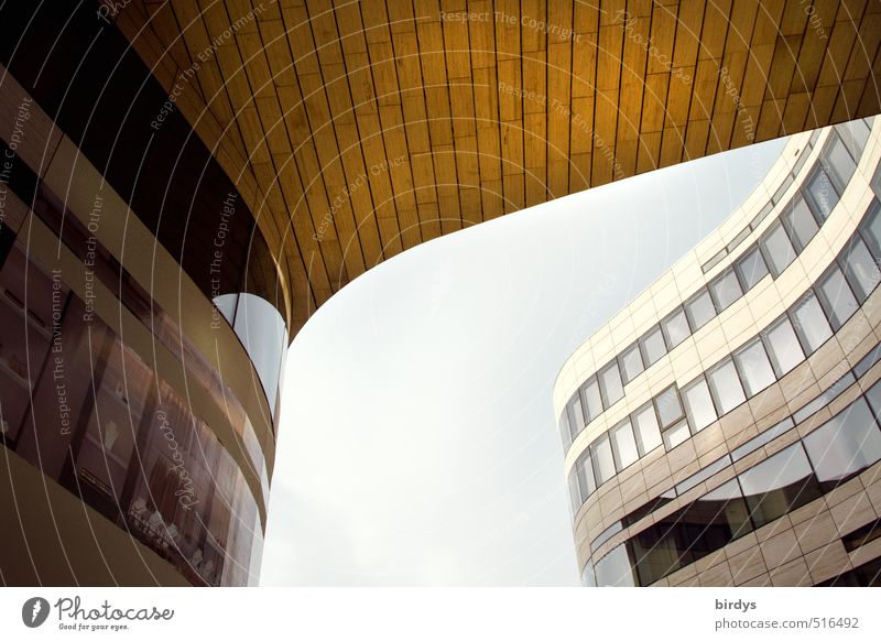 zestfully Architecture Office building Facade Window Roof Esthetic Elegant Modern Town Perspective Style Curved Colour photo Exterior shot Deserted