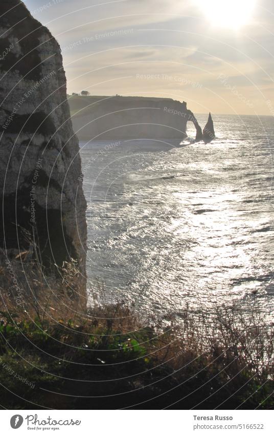 Sunrise over the cliffs of Etretat in Normandy, France Étretat Sunlight sunrise - dawn sunrise landscape sunrise light Landscape Morning morning light