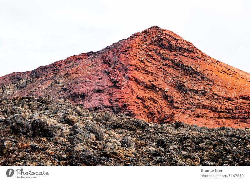 volcano Lava Perspective Island Environment Exotic Beginning Colour Canaries Exterior shot Nature Landscape Lanzarote Volcanic Volcanic island Volcano