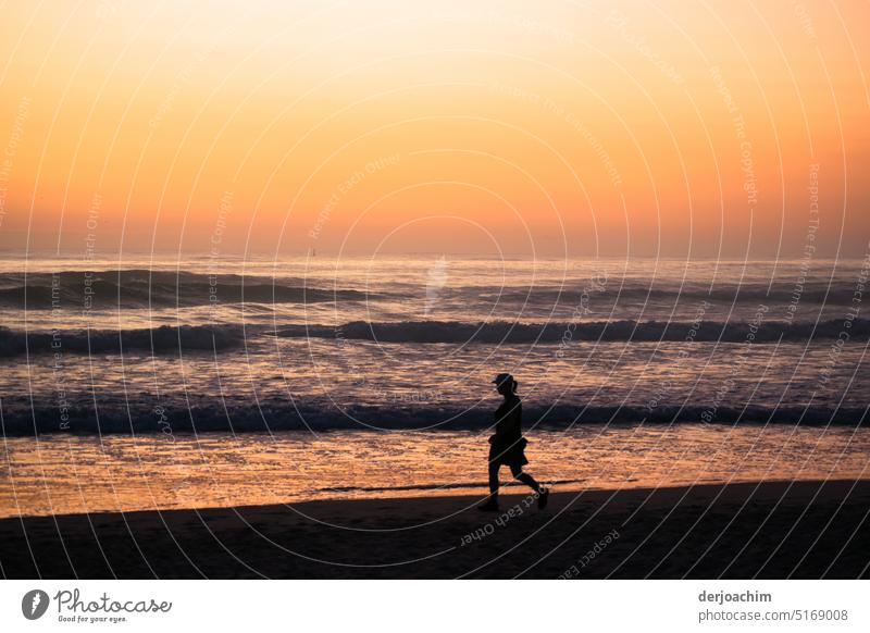 Morning walk on the beach of Lennox Head. A single person enjoying the morning. Sunrise Sunrise - Dawn Sky Nature Exterior shot Light Beautiful weather Calm