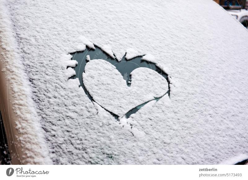 Heart in fresh snow emotion Spring spring feeling Spring fever sensation Love Declaration of love Relationship symbol Affection Snow Virgin snow Snow layer